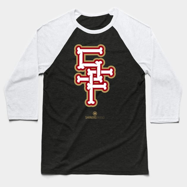 Niner Bones - Full Baseball T-Shirt by shinersbrand